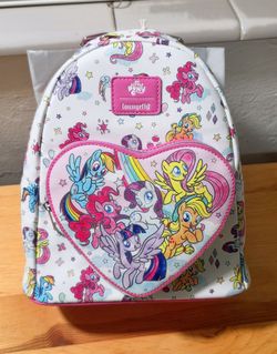 NWT!! Loungefly My Little Pony Mane Six Heart Mini Backpack..