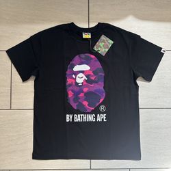 Black x Purple BAPE Head Tee