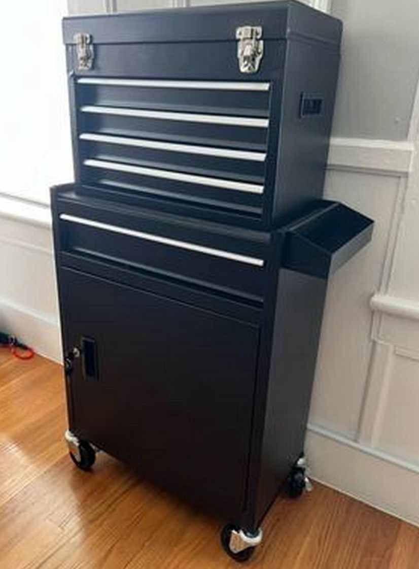 Tool Chest, 5-Drawer Rolling Tool Storage Cabinet with Detachable Top Tool Box, Universal Lockable Wheels