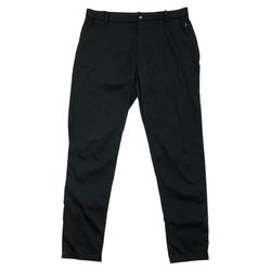 Lululemon Commission Pants Sz 34 Mens Black Flat Front Chino Zip Pocket Stretch