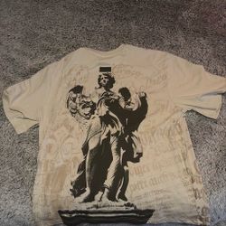 Oversized Graphic T-Shirt with Statue Print