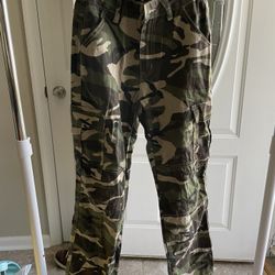 Juniors Camp Print Wide Legs