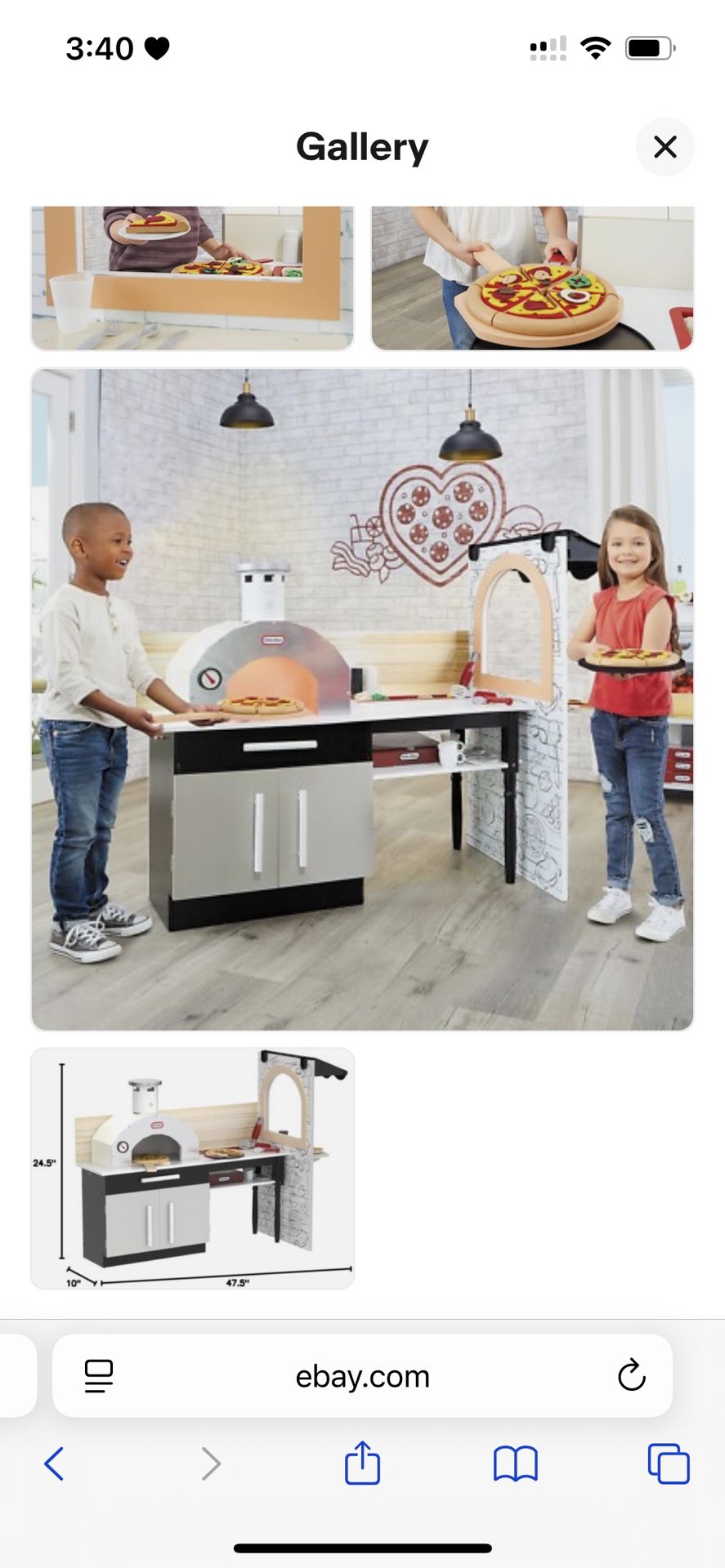 IN 1 CART 8 Little Tikes Real Wood Pizza Restaurant Wooden Play Kitchen Cook and Serve wi...