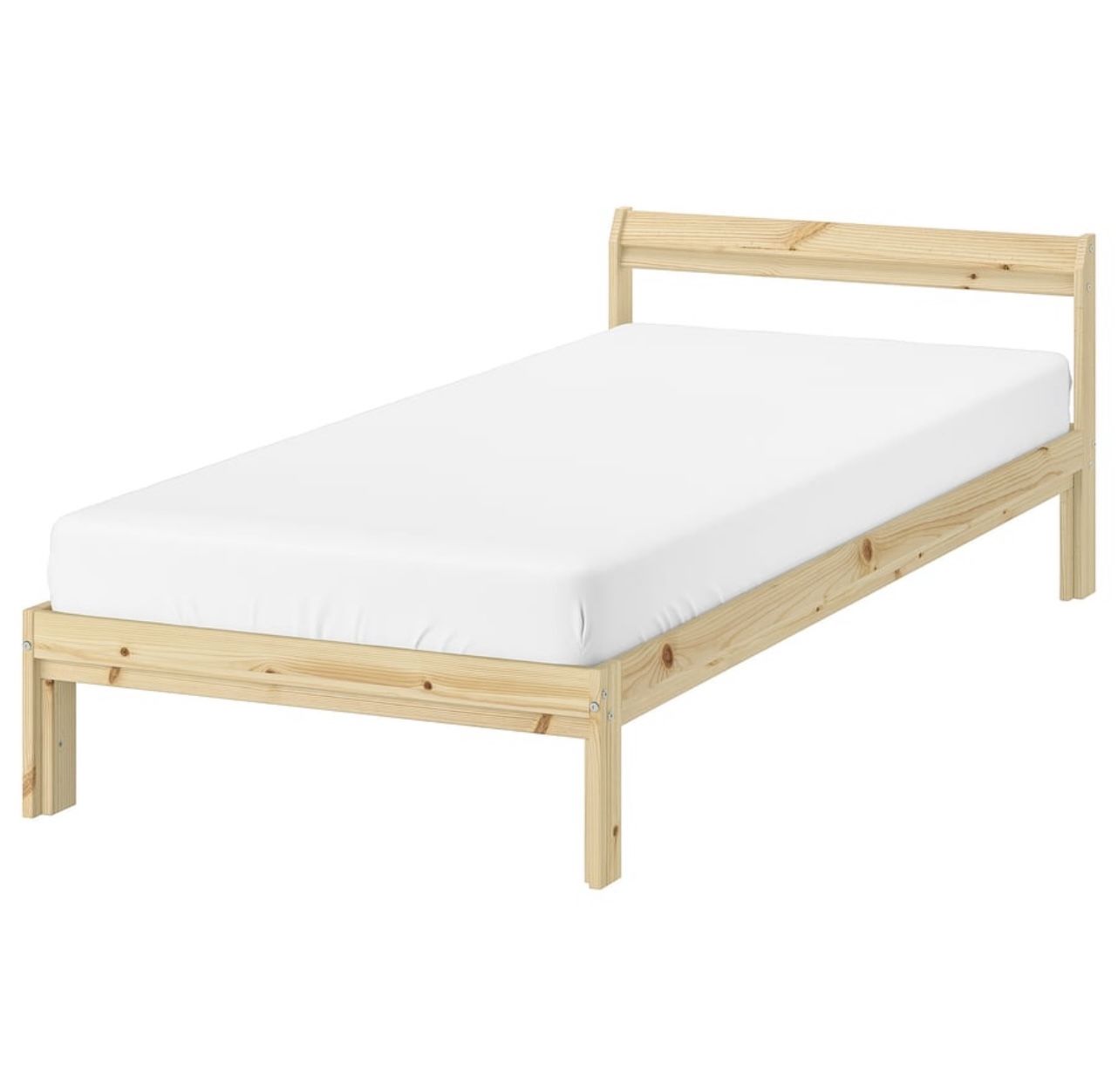 IKEA Wooden Twin Bed Frame with Slatted Bed Base