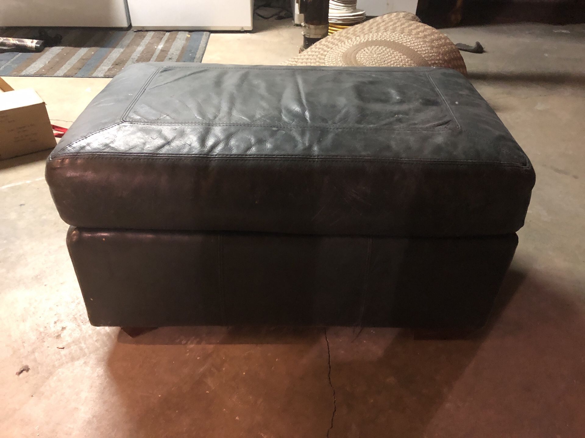 Leather Ottoman