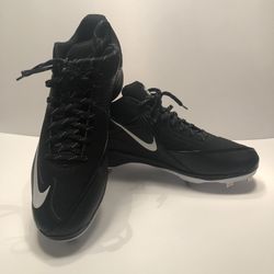 Men’s Nike MVP Pro Black & White Metal Cleats Sz 14 New
