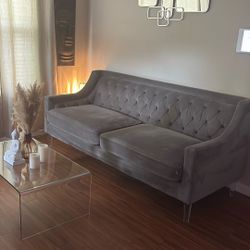 Grey Velvet Sofa 