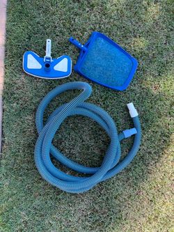 Pool Cleaning Kit with Vacuum Head, Skimmer Net, and Hose