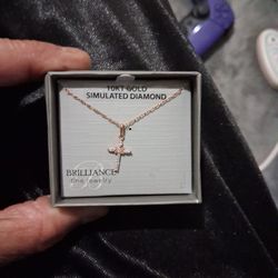 10kt Gold Simulated Diamonds.