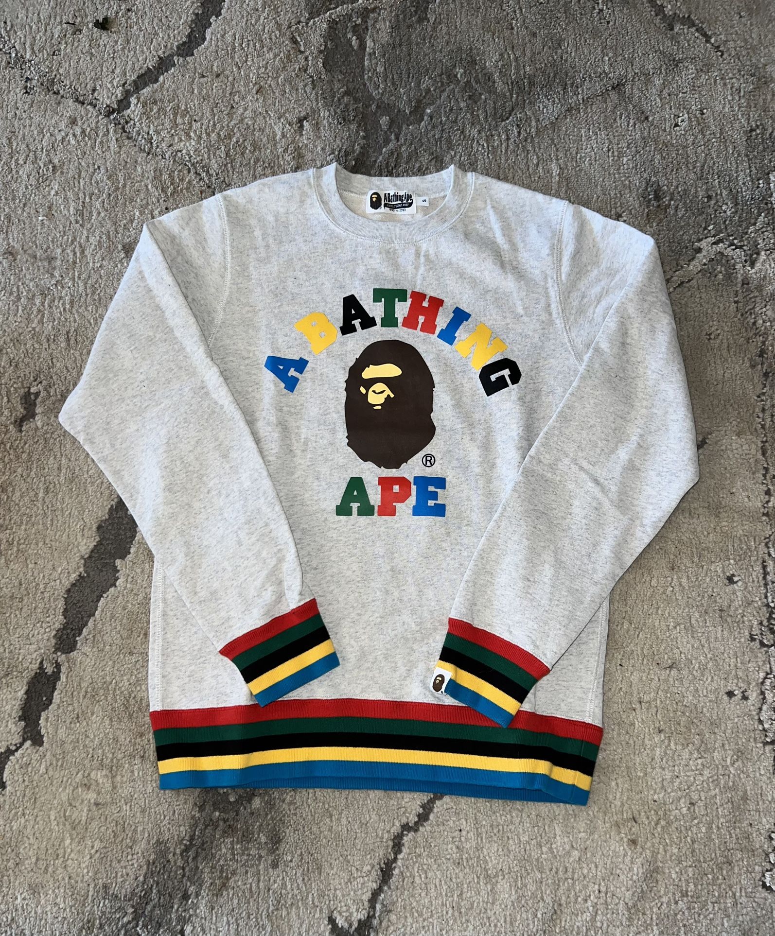 Bape College Logo Line Rib Crewneck📚