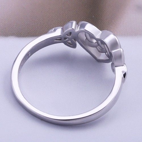"Sweet Weave Heart Cross Lovely 925 Silver Heart Ring for Women, VIP546