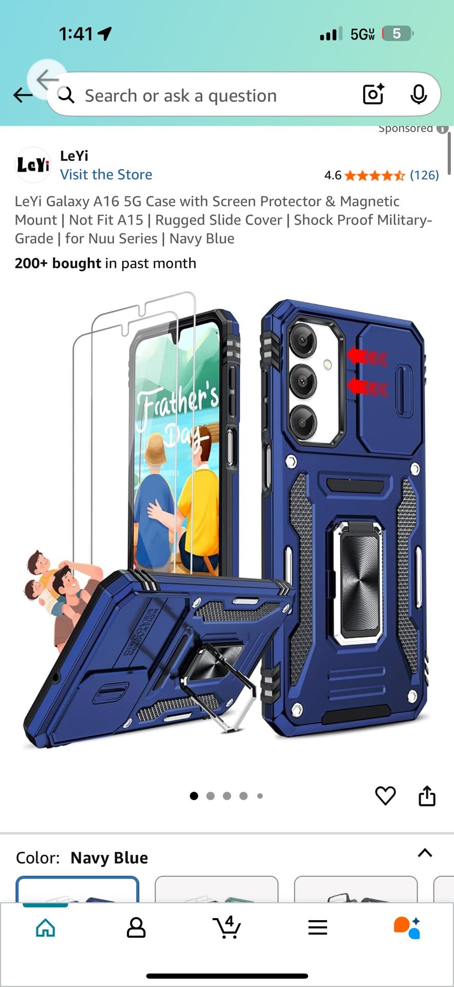 LeYi Galaxy A16 5G Case with Screen Protector & Magnetic Mount
