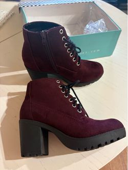 Burgundy boots