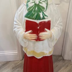 Vintage 50" Empire Blowmold Caroler Girl Body Only No Head Or Light