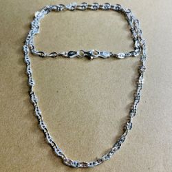Cadena Gg Martillada Plata .925