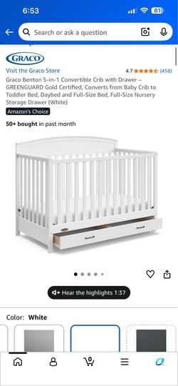 Graco 5-in-1 covetable crib with drawer