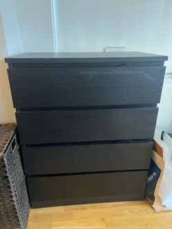 IKEA MALM 4-Drawer Chest, Black-Brown $40