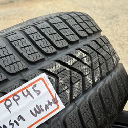 DELIVERY- 4 NEW TESLA MODEL S 19” TEMPEST RIMS PIRELLI WINTER TIRES 255/45R19 & 285/40R19 TPMS