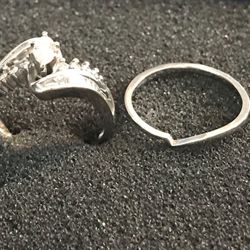 Women's Engagement/Band Rings - 14K White Gold with 1 CT Diamonds (both rings)- $700  or best reasonable offer.