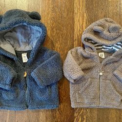3 Month Fleece Zip-Up Hoodies 
