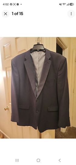 Perry Ellis Portfolio Slim Fit Black Blazer Size 50 Regular