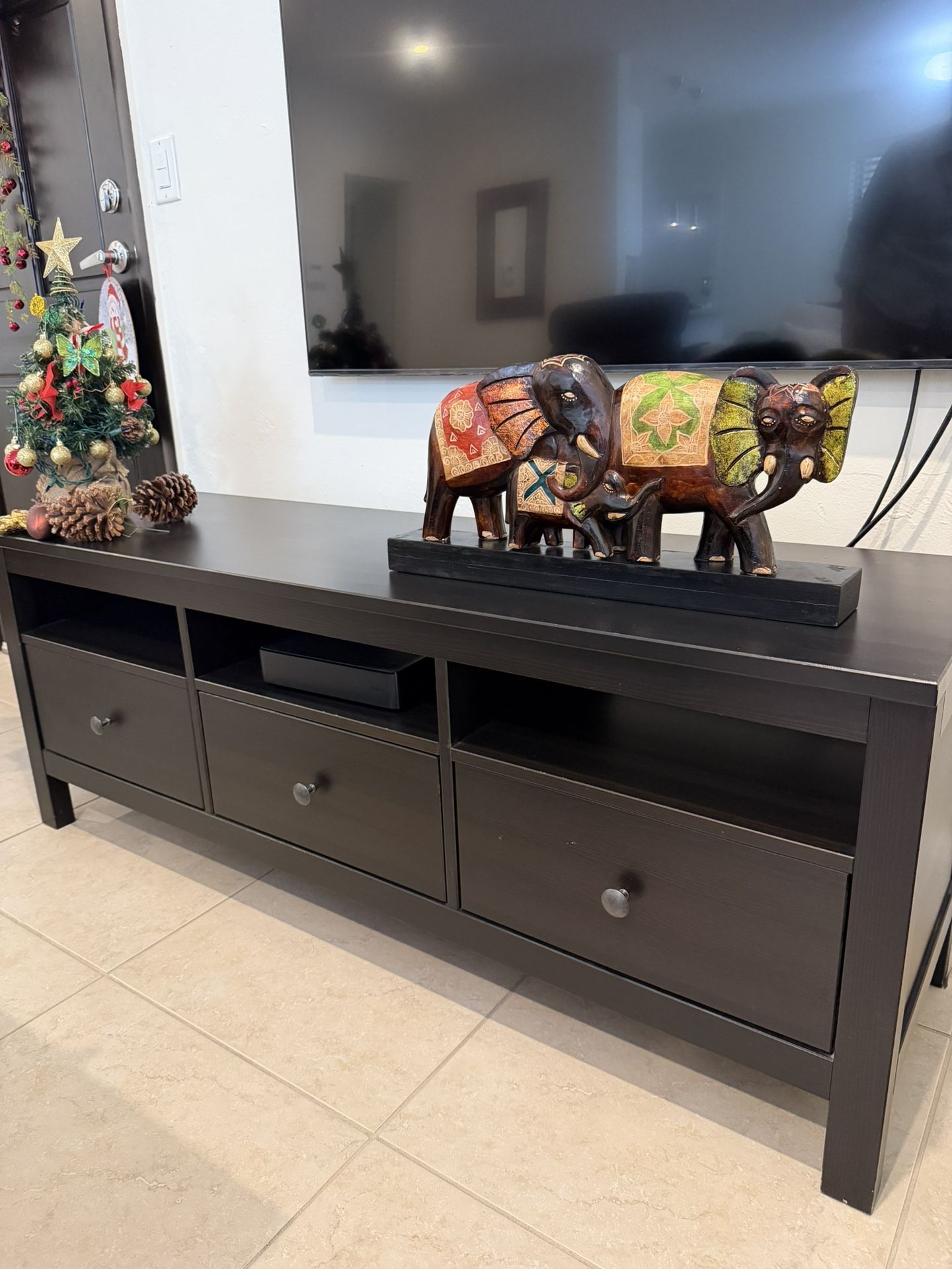 Black Wood 59” TV Stand