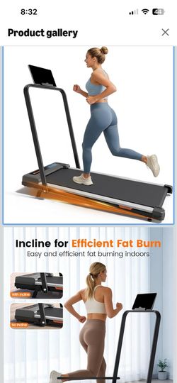 Walking Pad with Incline and Handle Bar, 2.5 HP Quiet Walking Pad Treadmill with 265 LBS Capacity, Portable Under Desk Treadmill, Portable Treadmills 