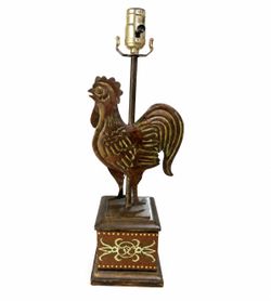 NY: Vintage Metal Rooster Table Lamp