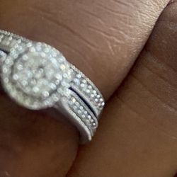 Gold & Diamond Engagement Ring And Band 