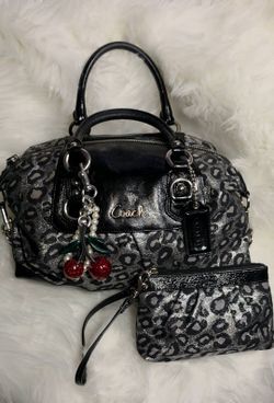 Coach Leopard Lurex Shoulder Bag & Wristlet Set