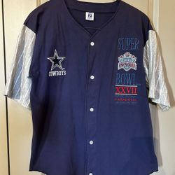 Rare Vintage Logo7 1993 Dallas Cowboys Super Bowl jersey Shirt size M 