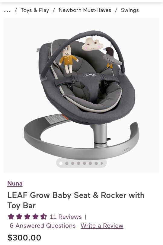Nuna Leaf Grow Baby Swing Rocker