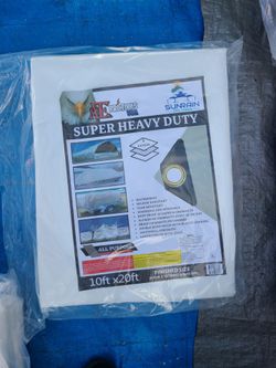 10ft × 20ft Super Heavy Duty White Tarp