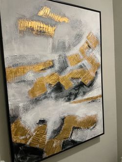 NEW, LARGE WALL ART , 3’ WIDE X 4’ HIGH, EXCELLENT QUALITY WITH BLACK CUSTOM FRAME, PAID $200. BUY $75.00
