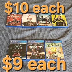 Playstation 4 Ps4 Games $9 $10 Each 