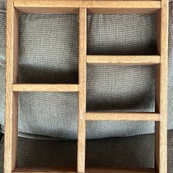Oak Display Hanging, 5 Sections, Shelf / Shadowbox - New!