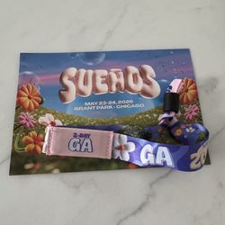 Sueños Festival 2 day GA wristband/ticket