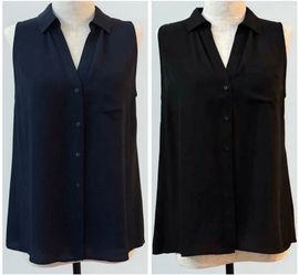 lot of 2 Limited sleeveless blouses Navy + Black EUC - size M