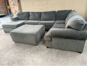 3pcs Ashley Furniture Sectional Sofa with ottoman
