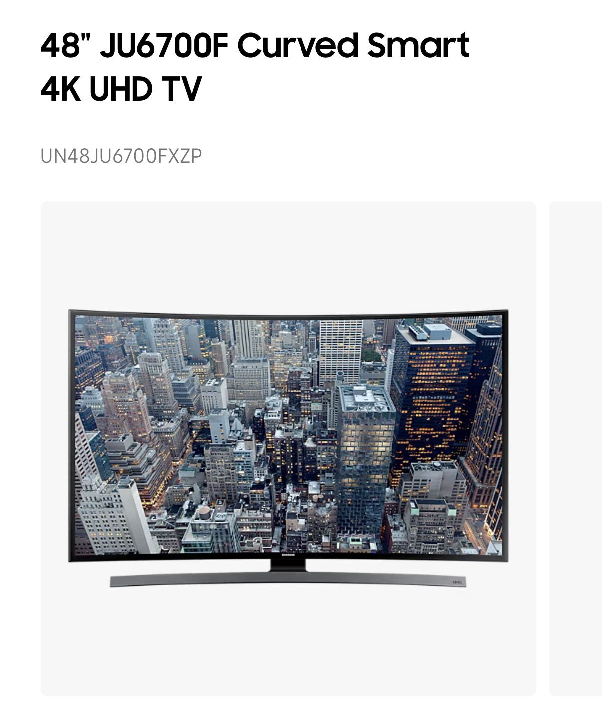 48" Curved Smart 4K UHD TV