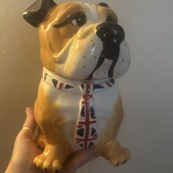 Ceramic Bulldog Cookie Jar