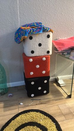 Giant Plush Dice stool  Set of 3
