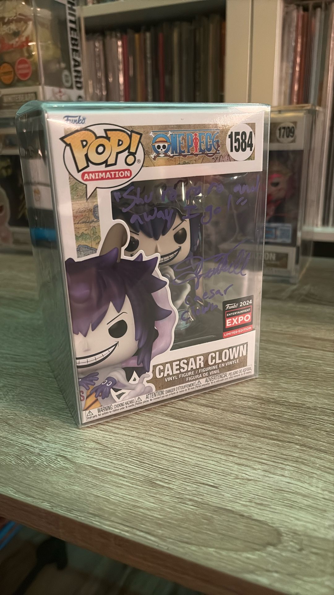 Signed One Piece Caesar Clown Funko Pop