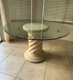 Glass Top Table with Petestal