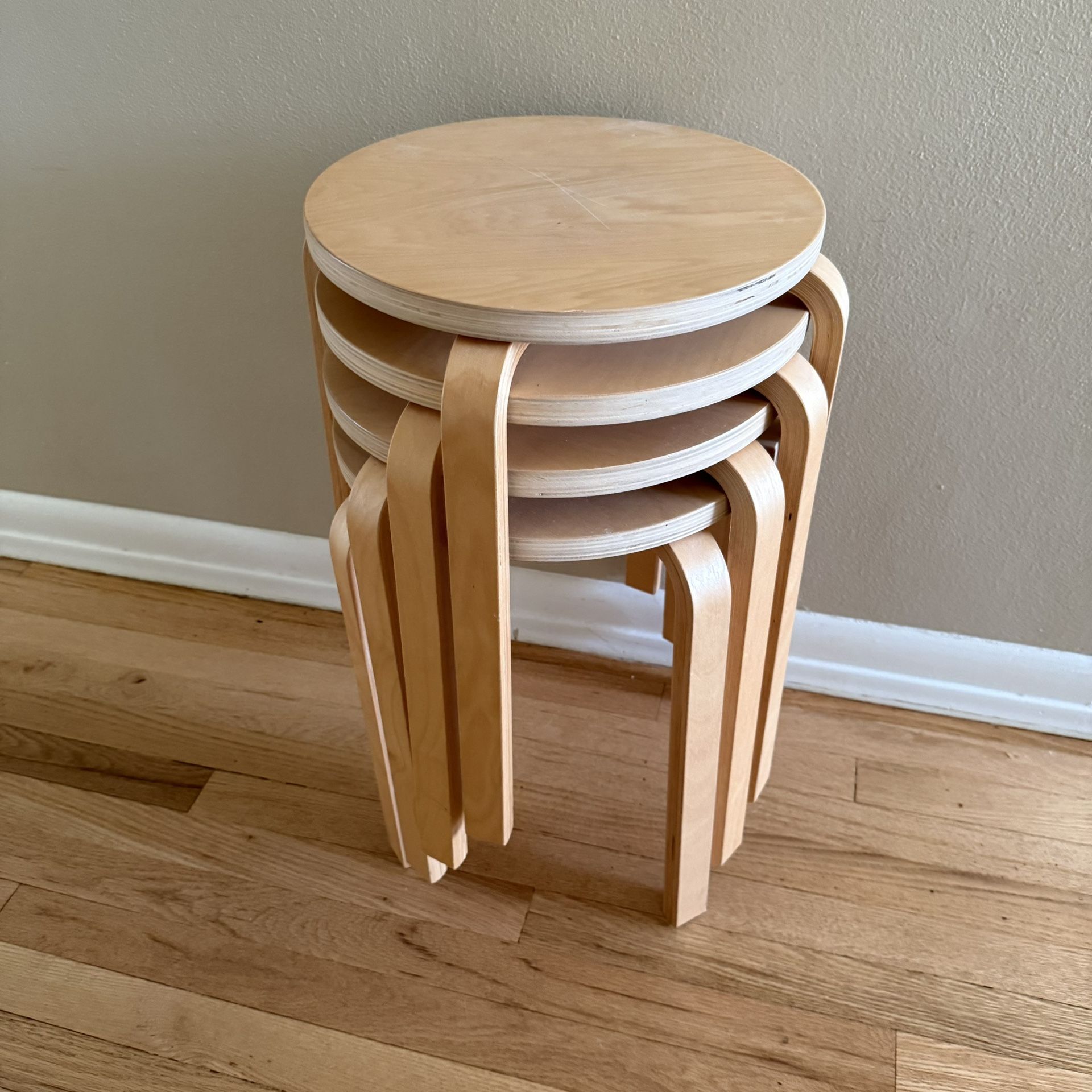 Set of Vintage 90s IKEA Frosta Stacking Stools