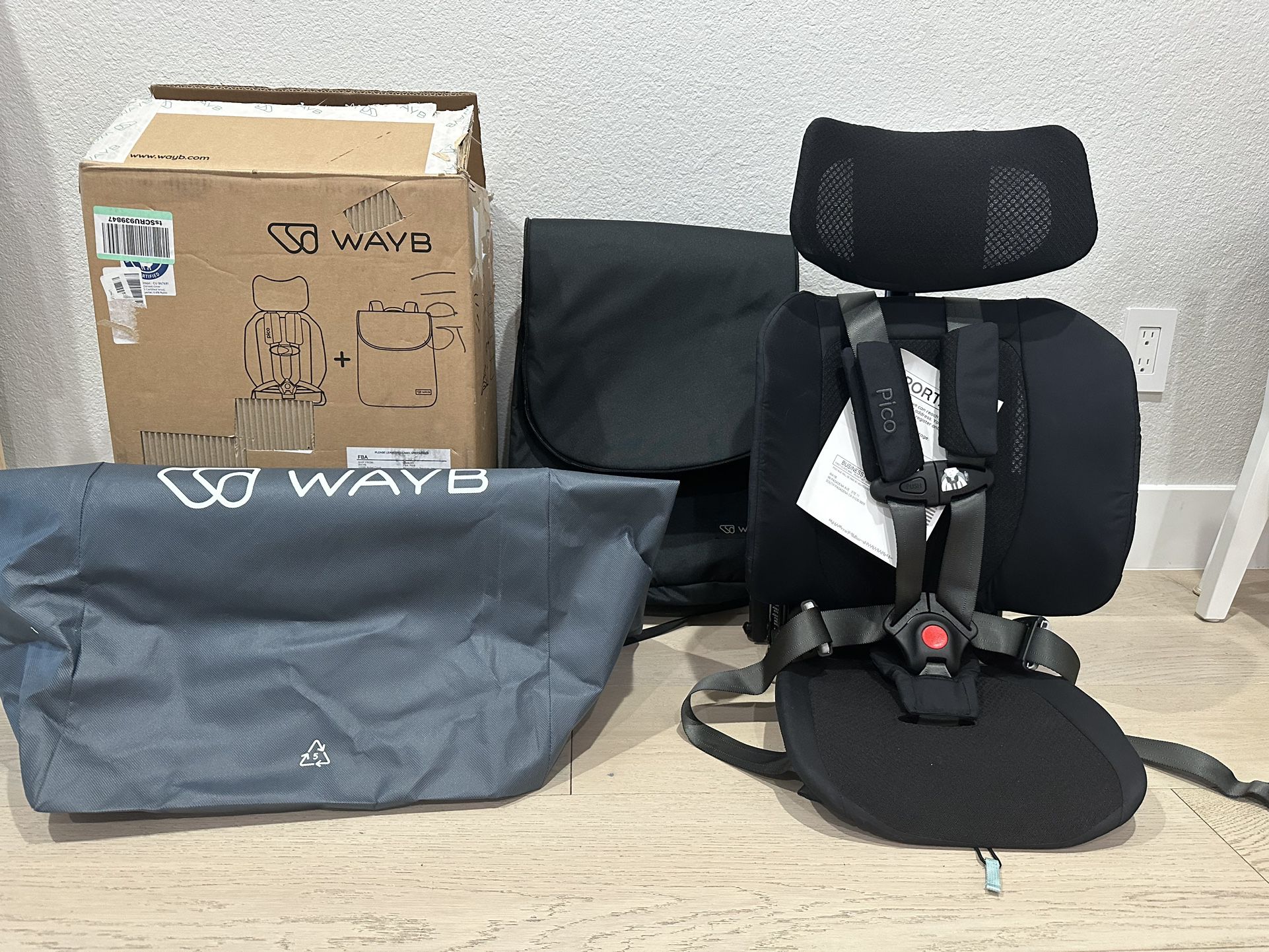 Brand New WAYB Pico Travel Car Seat with Premium Carrying Bag