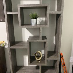 Weathered Gray 10 Shelf Bookcase 