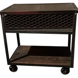 Heavy duty metal  and wood rolling cart