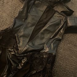 Spirit Halloween Womens Black Corset Bodysuit Costume 