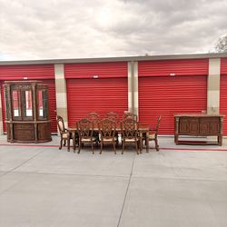 Formal Solid Wood & Marble Dining Set